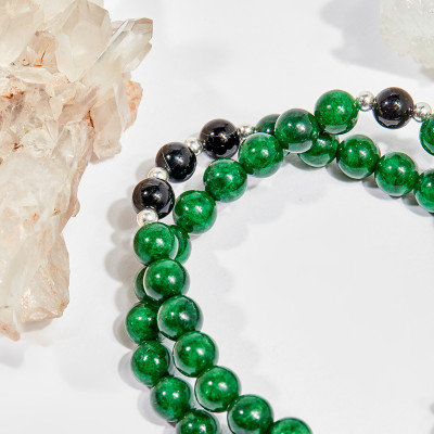 Vòng chuỗi hạt đeo tay 2 line đá cẩm thạch sơn thủy 6mm mệnh mộc , hỏa - Ngọc Quý Gemstones