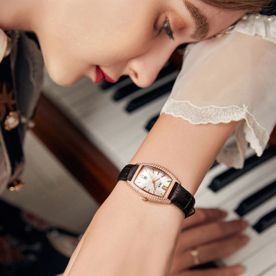 Đồng hồ nữ chính hãng IW Carnival IW537L-2 Kính chống xước ,Chống nước 30m ,Bảo hành 24 tháng,Máy pin Quartz,dây da đen xịn,thiết kế mặt chữ nhật đơn giản dễ đeo