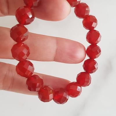 Vòng tay phong thuỷ Nữ đá mã não đỏ giác tự nhiên đẹp size vòng hạt 10mm hợp nữ mệnh hoả mệnh thổ ạ