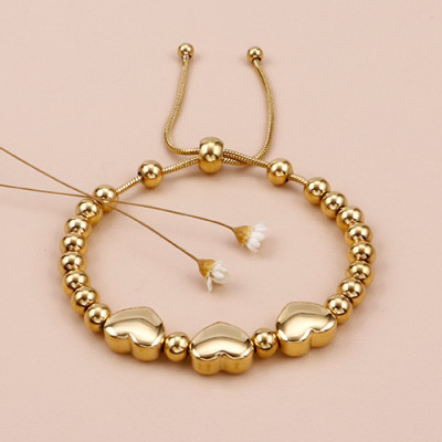 Lắc tay nữ - vòng tay nữ kiểu dây bi rút 3 trái tim T250