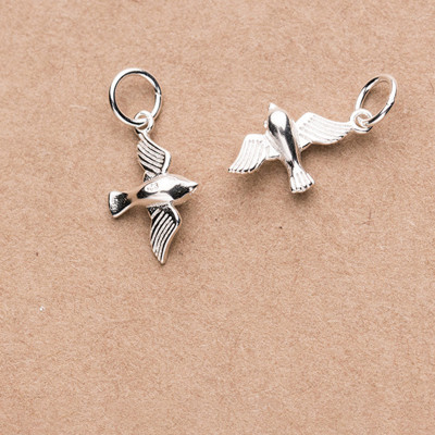 Combo 3 cái charm bạc hình chim én treo - Ngọc Quý Gemstones