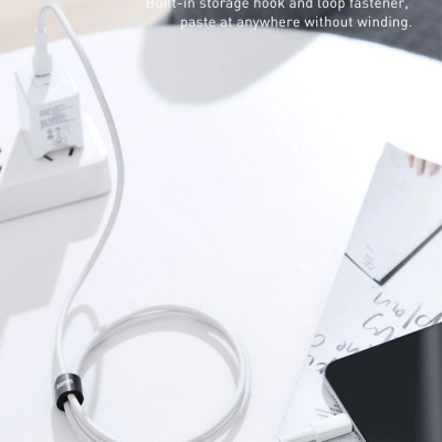 Cable Type-C to Lighting PD 18W Baseus Mini White (CATLSW-02) - Hàng chính hãng
