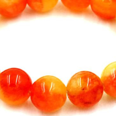 Vòng tay chuỗi hạt ngọc bích cam 13 ly (19.5cm)