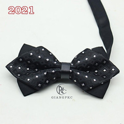 Nơ cổ nam phụ kiện cưới Giang nơ cổ nam đen nhọn hai đầu kiểu sang trọng