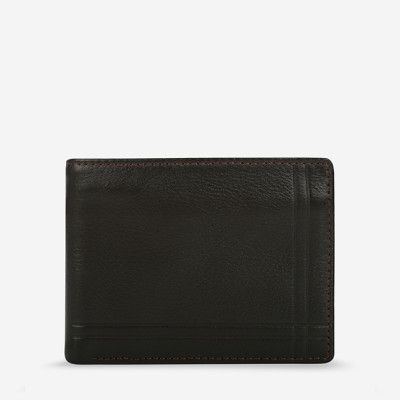 Ví nam da thật cầm tay chữ nhật hoạ tiết đường kẻ IDIGO MW1-5025-00