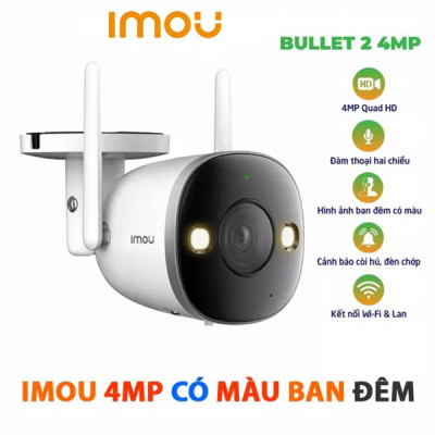 Camera wifi thân cố định ngoài trời FULL COLOR 4.0MP IPC-F42FEP-D - Hàng chính hãng