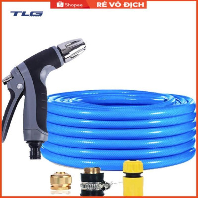 Bộ dây và vòi xịt rửa xe tưới cây tăng áp 3-5m(cút nhựa nối đồng nhựa) 206817