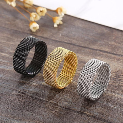 Nhẫn nam nữ xích lưới Elas thép không gỉ trangsucpt hiphop đường phố Unisex - Nhẫn Dring PTNNA30