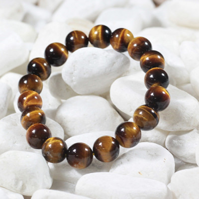 Vòng Tay Đá Mắt Hổ Vàng Nâu (12mm)