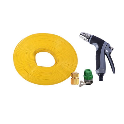 Bộ dây vòi xịt nước rửa xe,tưới cây tăng áp 3 lần 10m (cút đồng nối nhựa xanh) 206817
