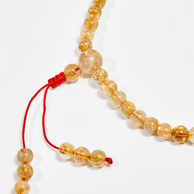 Vòng chuỗi hạt đeo tay 108 viên đá thạch anh tóc vàng 6mm mệnh thủy , kim - Ngọc Quý Gemstones