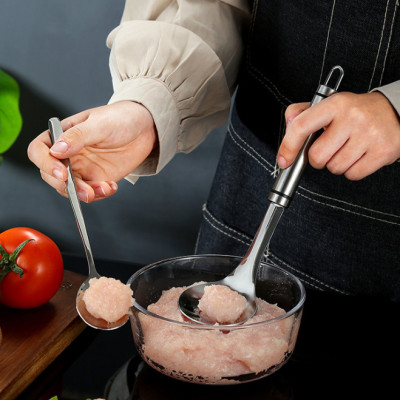 Muỗng, thìa, dụng cụ làm thịt viên, cá viên bằng thép không gỉ siêu tiện dụng, tiết kiệm thời gian GD266-MuongThitVien