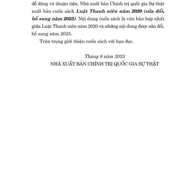 Luật Thanh niên năm 2020 (sửa đổi, bổ sung năm 2025)