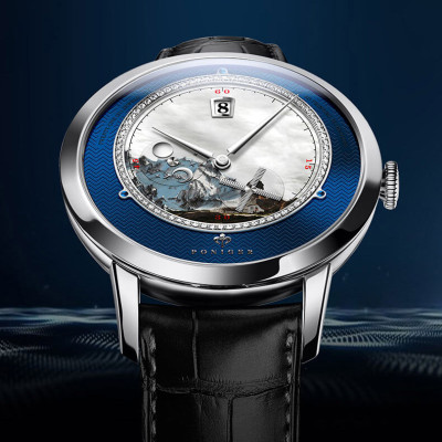 Đồng hồ nam Poniger P723-1 Chính hãng ,Kính sapphire nguyên khối ,chống xước,chống nước 50m,mặt xanh vỏ trắng dây da nâu ( đen) xịn,vỏ máy thép không gỉ 316L,Đồng hồ cơ (Automatic) bảo hành 24 tháng, hàng mới 100%,thiết kế trẻ trung và sang trọng