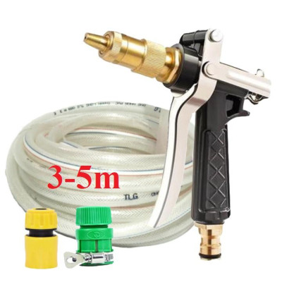 Bộ dây vòi xịt nước rửa xe, tưới cây . tăng áp 3 lần, loại 3m, 5m 206236Eđầu đồng, cút+ tặng túi đựng bút