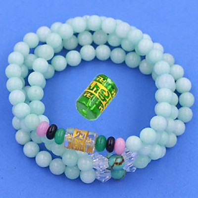 [Mệnh Mộc, Hỏa] Bộ Vòng Chuỗi, Tràng Hạt 108 Hạt 6 Ly Đá Ngọc Bích Xanh Charm Lục Tự Chân Ngôn - Tràng Chuỗi Niệm Phật - An Yên - Thịnh Vượng - May Mắn - Tài Lộc