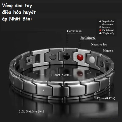 Vòng Điều Hòa Huyết Áp Nhật Bản, Ngừa Đột Quỵ, Giúp khí huyết lưu thông, ngủ ngon hơn