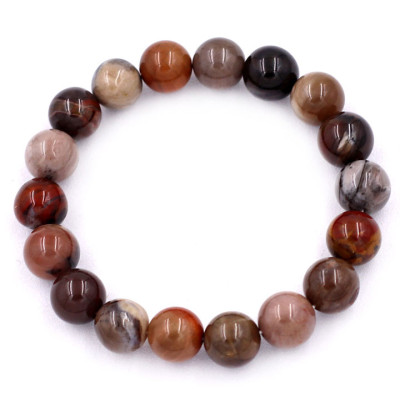Vòng tay chuỗi hạt gỗ hóa thạch 10 ly 17 hạt