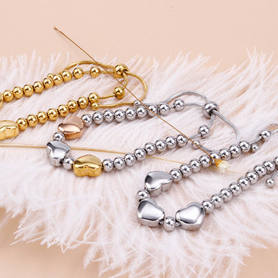 Lắc tay nữ - vòng tay nữ kiểu dây bi rút 3 trái tim T250