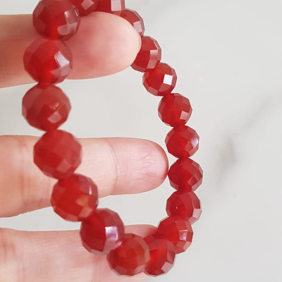 Vòng tay phong thuỷ Nữ đá mã não đỏ giác tự nhiên đẹp size vòng hạt 10mm hợp nữ mệnh hoả mệnh thổ ạ