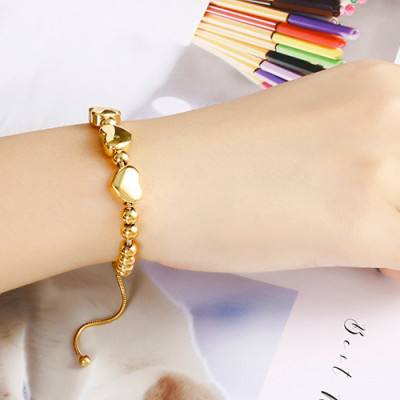 Lắc tay nữ - vòng tay nữ kiểu dây bi rút 3 trái tim T250