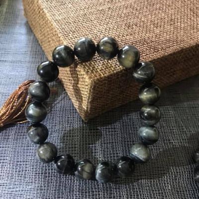 VÒNG ĐÁ THIÊN NHIÊN MẮT HỔ ĐEN XANH