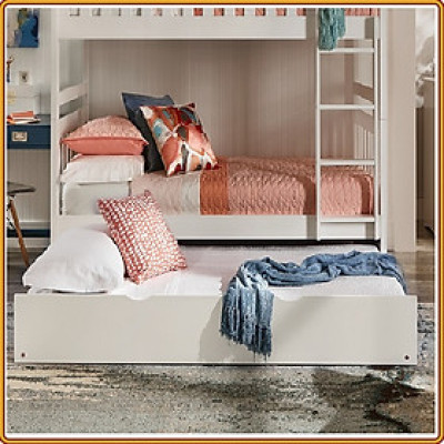 Giường 3 tầng Tundo màu trắng cầu thang treo 1m2