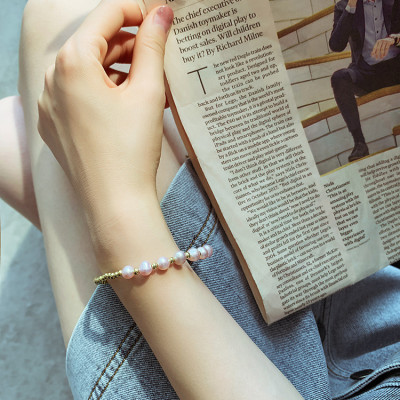 Combo Lắc tay Ngọc Trai Nuôi cấy tự nhiên, cấu trúc vân tay, đính hạt Châu mạ vàng 18K, Màu Cam Nhạt, Hạt Trai 6li, kèm Bản PHOTOCOPY Giấy KIỂM/ GIÁM ĐỊNH, hộp Lót Nhung Gấm