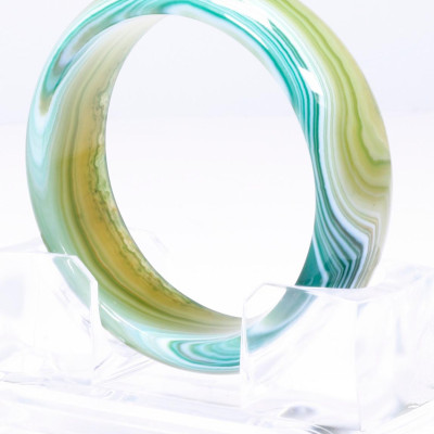 Vòng tay đá mã não xanh bản dày mệnh mộc hỏa - Ngọc Qúy Gemstones