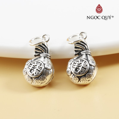 Charm bạc túi tài lộc treo - Ngọc Quý Gemstones