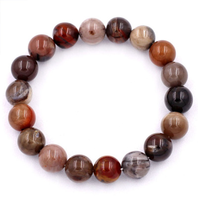 Vòng tay chuỗi hạt gỗ hóa thạch 10 ly 17 hạt