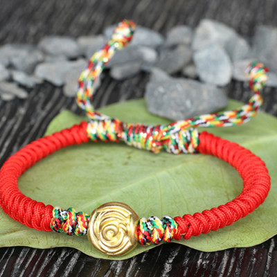 Vòng Tay Charm Hoa Bạc Bọc Vàng Dây 7 Sắc Ngọc Quý Gemstones GA150