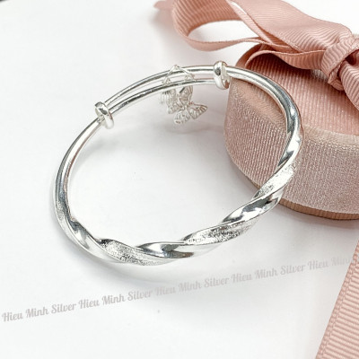 Lắc Tay Nữ Bạc Ta Nguyên Chất S99 Charm Hồ Điệp BẠC HIỂU MINH LTU620