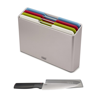Bộ thớt 4 cái Folio Joseph Joseph Tặng 1 con dao cao cấp( màu bạc,kèm dao) - 003406