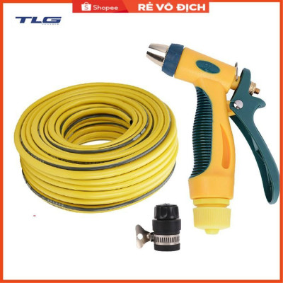 Bộ dây vòi xịt nước rửa xe,tưới cây tăng áp 3 lần 7-10m (nối nhựa đen 713-2)