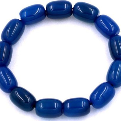 Vòng tay Lu Thống Thạch Anh Xanh Dương Bầu size 10mm x 14mm - hợp mệnh Mộc, mệnh Thủy