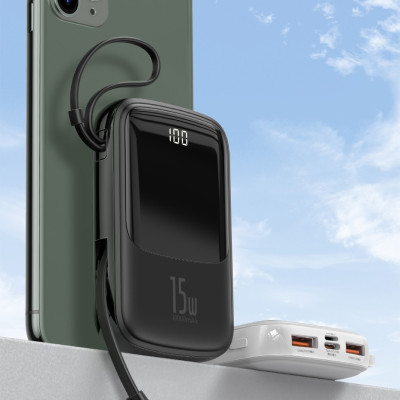 Pin sạc dự phòng BASEUS Qpow Digital Display 3A 10.000MAH kèm cable iPhone - Hàng chính hãng