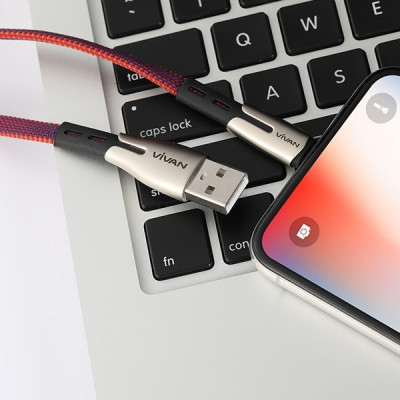 Cáp sạc và truyền dữ liệu VIVAN VXL100 1M 2.4A - Tương thích với các thiết bị Apple, sạc nhanh, Hàng chính hãng