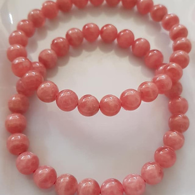 Vòng tay phong thủy Đá Đào Hoa tự nhiên Mới Đẹp AAA hạt tròn size 8mm Màu Hồng tươi bóng đẹp Nữ mệnh hỏa, mệnh thổ ạ Công dụng may mắn, tài lộc, tốt sức khỏe, xinh đẹp tay ạ 