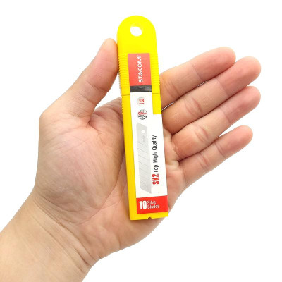 Hộp 10 Lưỡi Dao Rọc Giấy Lớn - Stacom E2018