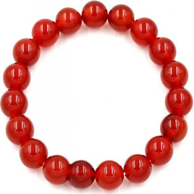 Vòng tay chuỗi hạt mã não đỏ 10 ly 19 hạt (90mm)