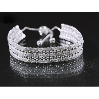 Lắc tay bạc Ý 925 Huệ Ngân - 3 tầng cá tính LT13