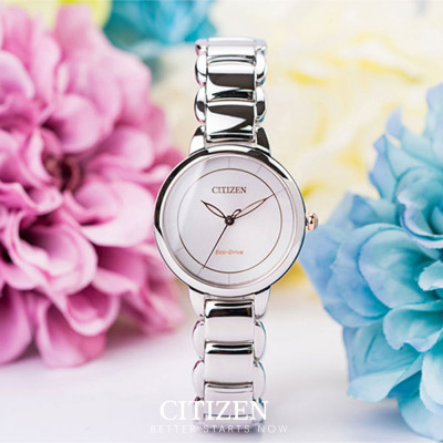 Đồng Hồ Nữ Citizen Dây Thép Không Gỉ EM0676-85X - Mặt Vàng Hồng (Sapphire)