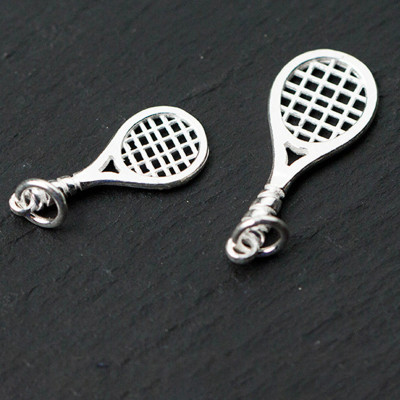 Combo 3 cái charm bạc hình vợt tennis mặt treo - Ngọc Quý Gemstones