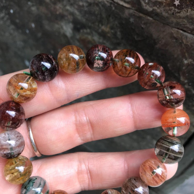 VÒNG MAY MẮN ĐÁ THẠCH ANH ƯU LINH MÀU ĐẸP SIZE 11LY SUN1