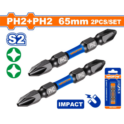 BỘ 2 MŨI BẮT VÍT ĐÓNG 2 ĐẦU PH2+PH2
65MM WSV3K62 WADFOW - HÀNG CHÍNH HÃNG
