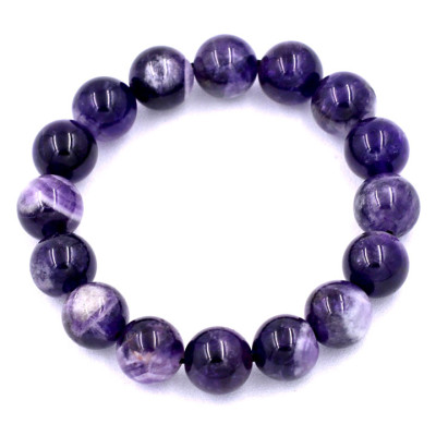 Vòng tay chuỗi hạt thạch anh tím than 12 ly 16 hạt