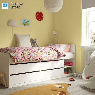 Giường Ngủ Cho Bé Có 4 Ngăn Kéo Đựng Đồ Đa Năng Màu Trắng SIB Decor GN34