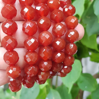 Vòng tay phong thuỷ Nữ đá mã não đỏ giác tự nhiên đẹp size vòng hạt 10mm hợp nữ mệnh hoả mệnh thổ ạ