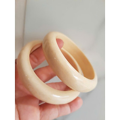 Vòng Đeo Tay Nam Giả Ngà hay Xương Mỹ Nghệ Ni 65mm cao 17mm dầy 9mm 68kg - 80kg đeo ạ